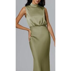Elegant Olive Green Maxi Dress